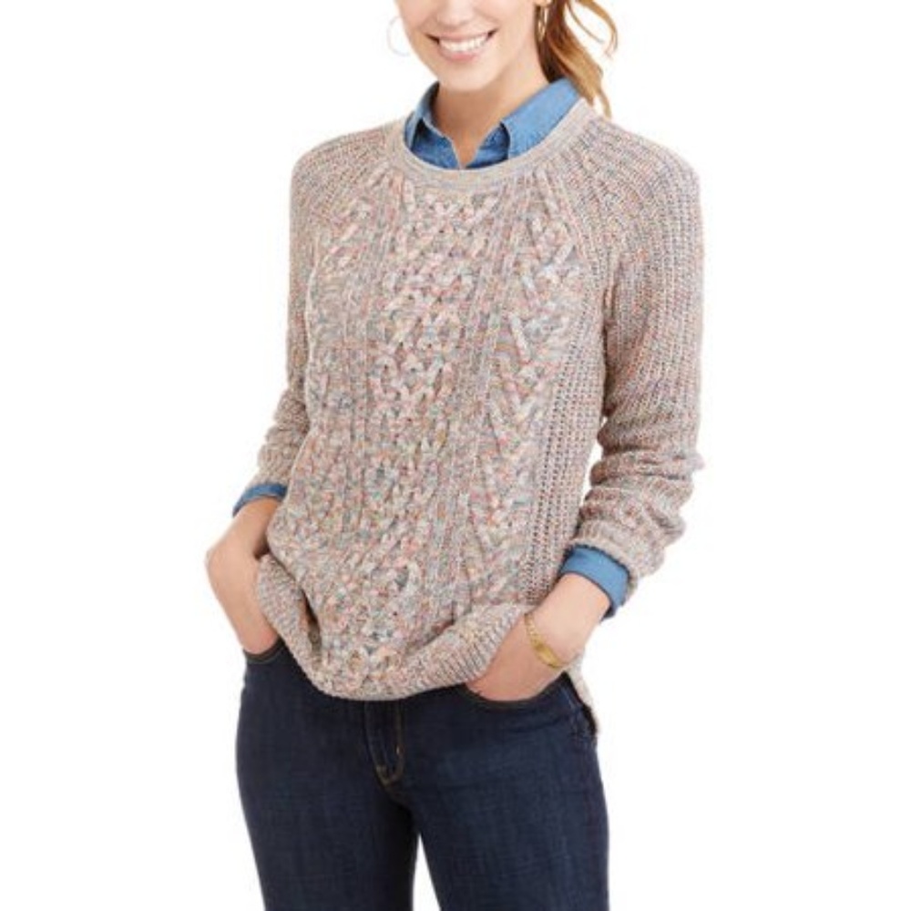 Faded Glory Colorful Rainbow Sweater XXL